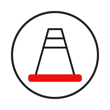 Geometric abstraction displaying a simplified traffic cone design with bold.. Stock Illustration