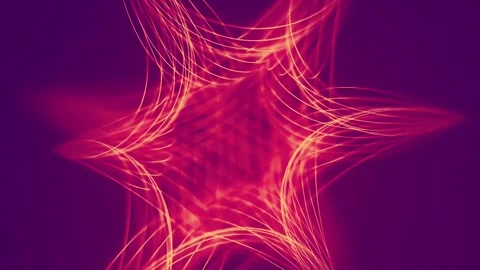 Geometric abstraction with light lines on a dark purple background. 3d rendering Stock Footage 295843811