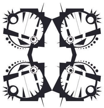 Geometric Abstraction Pattern B Black Stock Illustration