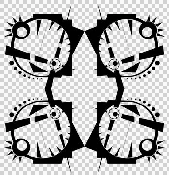 Geometric Abstraction Pattern B Black Stock Illustration