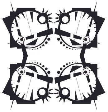 Geometric Abstraction Pattern A Black Stock Illustration