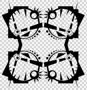 Geometric Abstraction Pattern A Black Stock Illustration