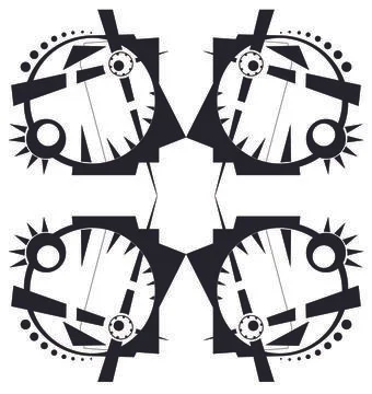 Geometric Abstraction Pattern C Black Stock Illustration