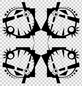 Geometric Abstraction Pattern C Black Stock Illustration