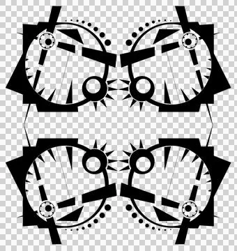 Geometric Abstraction Pattern D Black Stock Illustration