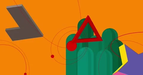 Geometric advertising, colourful backdrop elements video Stock Footage 295087595