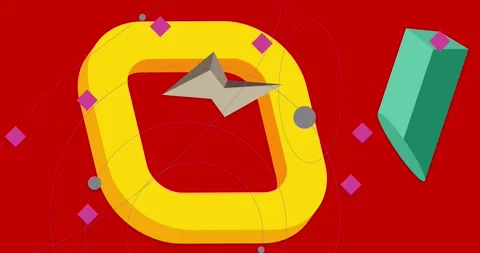 Geometric advertising, colourful backdrop elements Stock Footage 295087604