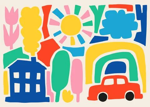 Geometric and Abstract Hand Drawn Object Background Stock Illustration