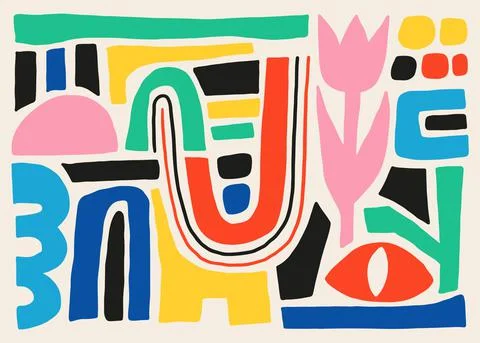 Geometric and Abstract Hand Drawn Background Design Stock Illustration