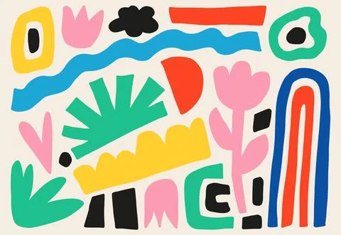 Geometric and Abstract Miscellaneous Design Set Stock Illustration