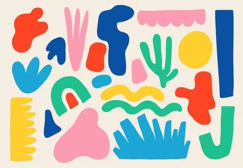 Geometric and Abstract Shape Organic Design Set Stock Illustration