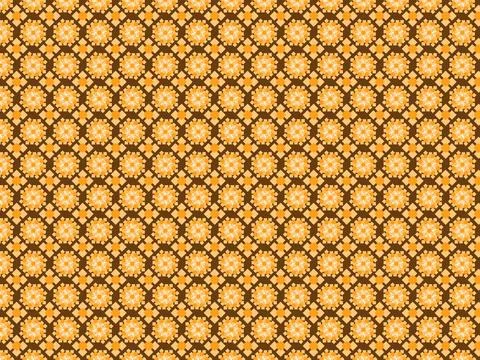 Geometric and arbitrary shapes of different shapes on a seamless colored p... Stock Photos