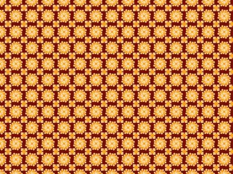 Geometric and arbitrary shapes of different shapes on a seamless colored p... Stock Photos