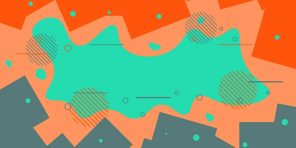 Geometric and memphis elements background. Stock Illustration