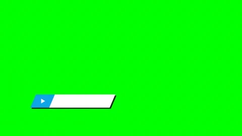 Geometric angular lower third play button on green screen Video stock 343494052