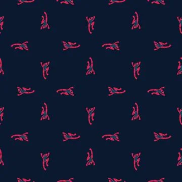Geometric animal seamless pattern with doodle pink froggy ornament. Dark back イラスト素材