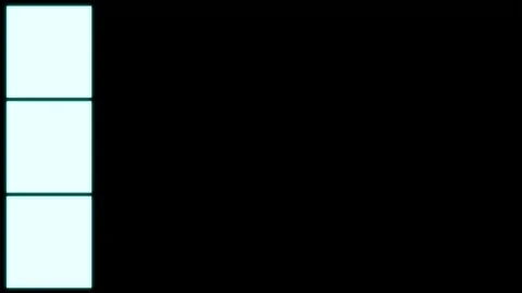 Geometric Animated Blocks in Teal and Aqua on Black Background Stock Footage 313149166