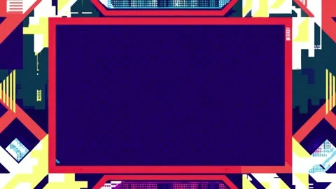Geometric animated frame with abstract pixel pattern and copy space, hand d.. Video stock 342043323