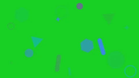Geometric Animated Shapes Loop Seamlessly on Green Screen for Modern Technology Stock Footage 340897127