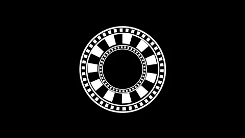 Geometric animated White Circular Emblem with Concentric Rings and Square P.. Stock Footage 330476325