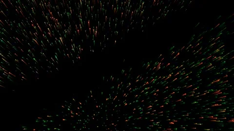 Geometric animation with beams of flickering light connected by lines web concep Stock Footage 252267908