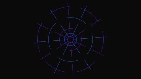 Geometric Animation Creates Dynamic Neon Grid Motion Graphics Effect Stock Footage 333222976