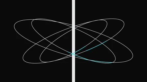 Geometric Animation Demonstrates Rotational Axis Field Movement 库存影片 333494905