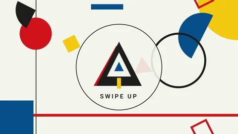 Geometric Animation Loop with Swipe Up Call to Action for Social Media and .. Видео 347302356
