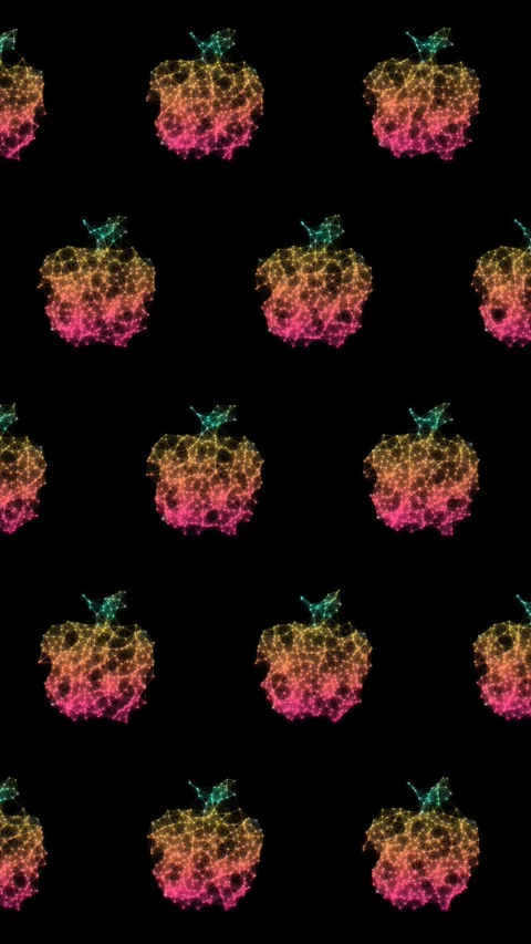 Geometric Apple Pattern on Dark Background Stockbeeldmateriaal 330197237