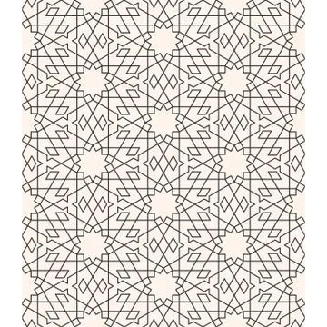 Geometric arabesque, Seamless pattern line art in Moroccan style Illustrazione stock