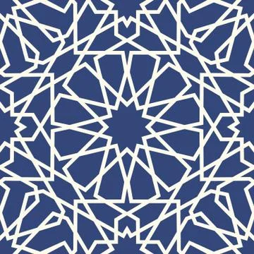 Geometric arabic seamless pattern. Abstract islamic vector background. Illustrazione stock