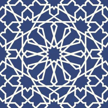 Geometric arabic seamless pattern. Abstract islamic vector background. 스톡 일러스트