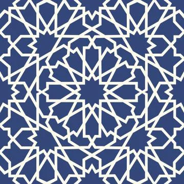 Geometric arabic seamless pattern. Abstract islamic vector background. Illustrazione stock