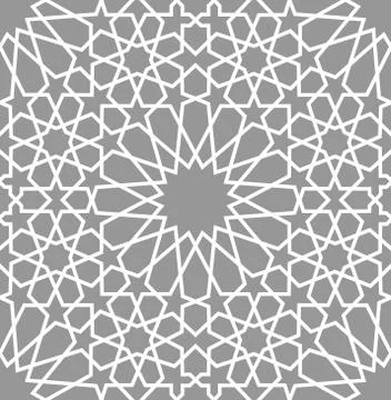 Geometric arabic seamless pattern. Abstract islamic vector background. 스톡 일러스트