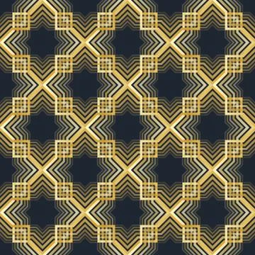 Geometric Arabic seamless pattern. Islamic texture. Golden muslim ornament Ilustración de archivo