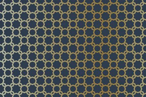 Geometric Arabic seamless pattern. Islamic golden texture. Muslim ornament Stock Illustration