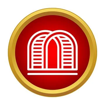 Geometric arc tunnel structure line icon design Stock Illustration