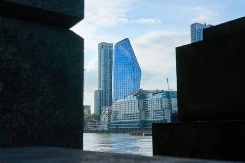 Geometric Arch Shadow Framing Office Highrise Foto stock