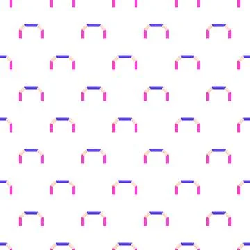 Geometric arches pattern repeating on white background Stock Illustration