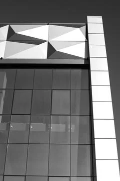 Geometric architectural elements with a modern minimalist facade. abstract ur Stock Photos