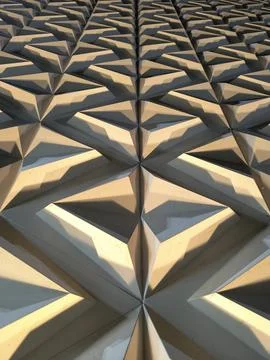 Geometric Architectural Pattern with Strong Shadows and Warm Light Stock Photos