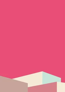 Geometric architecture background with minimal design on tone color background. Stock Illustration