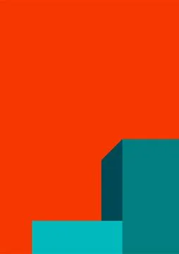 Geometric architecture background with minimal design on tone color background. Stock Illustration
