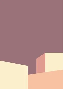Geometric architecture background with minimal design on tone color background Stock Illustration