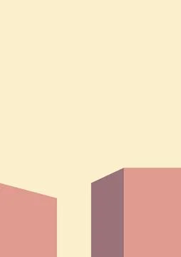 Geometric architecture background with minimal design on tone color background Stock Illustration