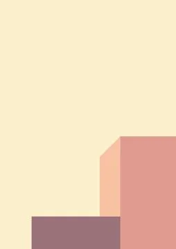 Geometric architecture background with minimal design on tone color background Stock Illustration