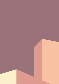 Geometric architecture background with minimal design on tone color background. Stock Illustration