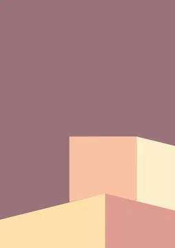 Geometric architecture background with minimal design on tone color background Stock Illustration