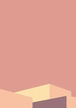 Geometric architecture background with minimal design on tone color background Stock Illustration