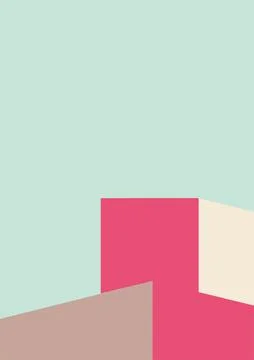 Geometric architecture background with minimal design on tone color background. Stock Illustration